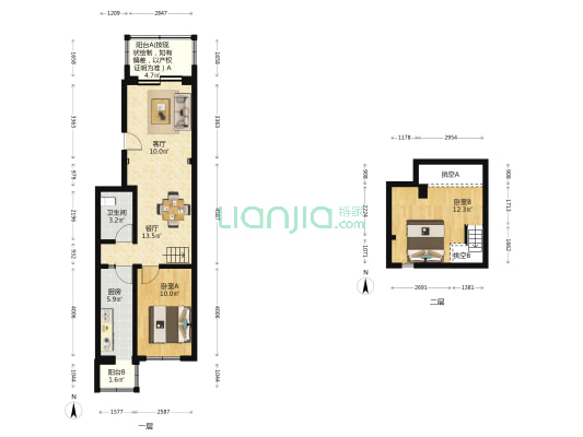 鼓楼南大街 2室2厅1卫 59平方