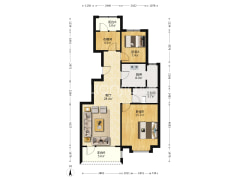 华融现代城南北通透三居室，可贷款。。-涿州华融现代城户型图
