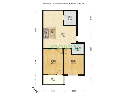 雅宜苑 2室1厅1卫 71平方