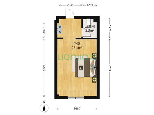 近水楼台 1室0厅1卫 35平方