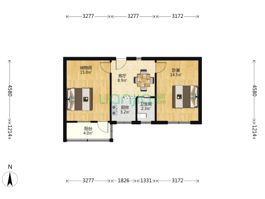 塘南路62号 1室1厅1卫 59平方