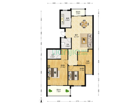 天地永和 3室1厅2卫 130平方
