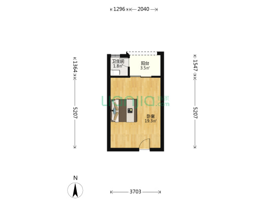 启兴生活区 1室0厅1卫 43平方