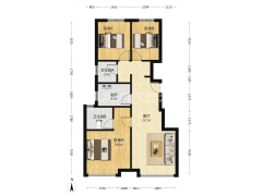 3居室 两卫 南北通透三居 中高层 满二 西边户-涿州华远海蓝城二期户型图