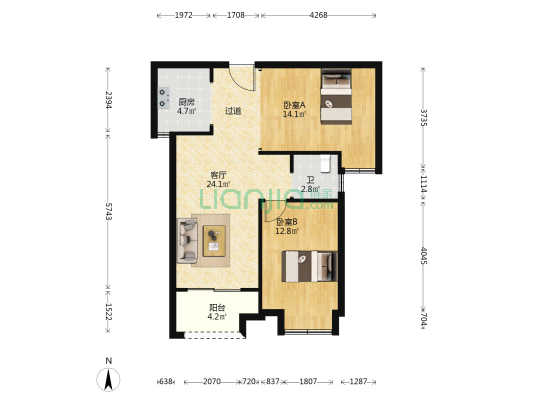 曦地港CITY ON 2室1厅1卫 82平方