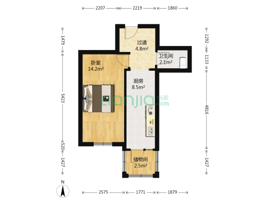 电塔小区 1室0厅1卫 39平方