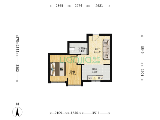 杰仕豪庭 1室1厅1卫 50平方