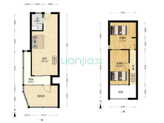 亿象新天地 2室1厅1卫 38平方