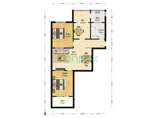 中原区城管执法局家属院 2室2厅1卫 98平方