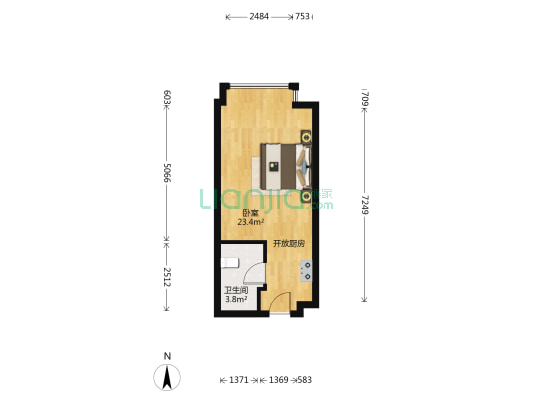 正荣中心天寓 1室0厅1卫 40平方