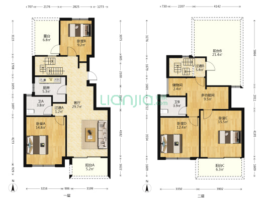 望梅华庭 5室1厅2卫 126平方