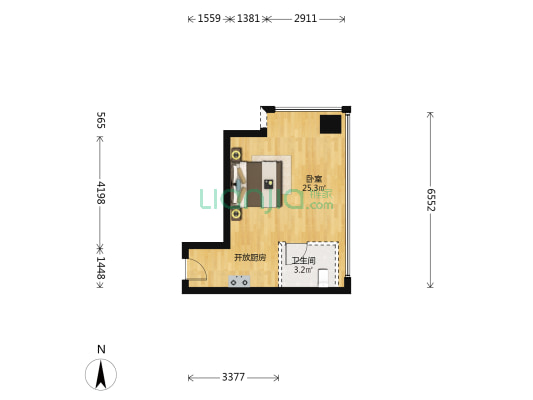 新利珑庭 1室0厅1卫 42平方