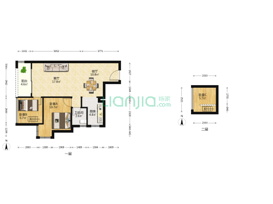 上品花园 3室2厅1卫 69平方