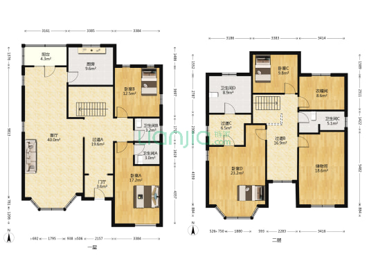 云鼎花园 4室1厅4卫 248平方