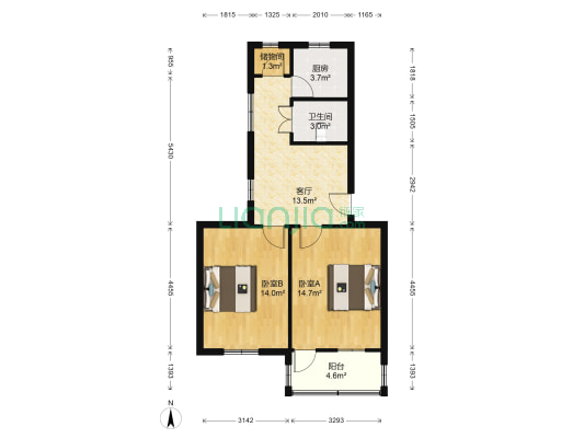 盐南二区 2室1厅1卫 67平方