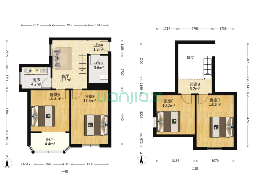 郑汴路73号院 4室1厅1卫 60平方