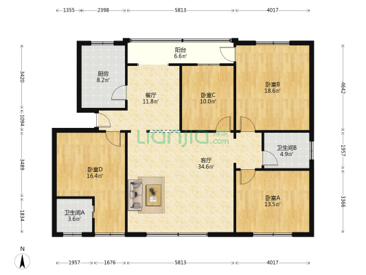 南浦路东段34号 4室2厅2卫 152平方