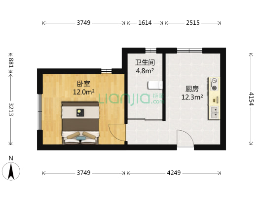 博信双E港 1室0厅1卫 41平方