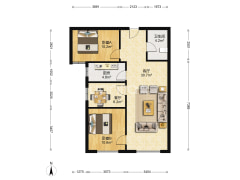 高铁新干线 2室2厅 南-涿州高铁新干线户型图