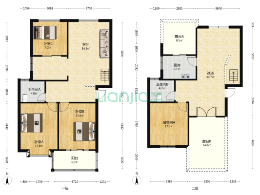 锦绣嘉园东苑 3室1厅2卫 150平方