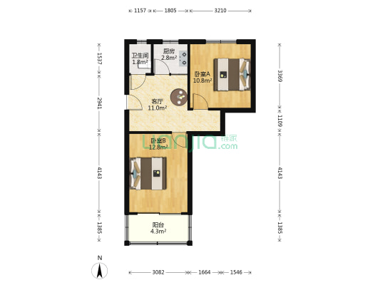 丁界寺路 2室1厅1卫 54平方