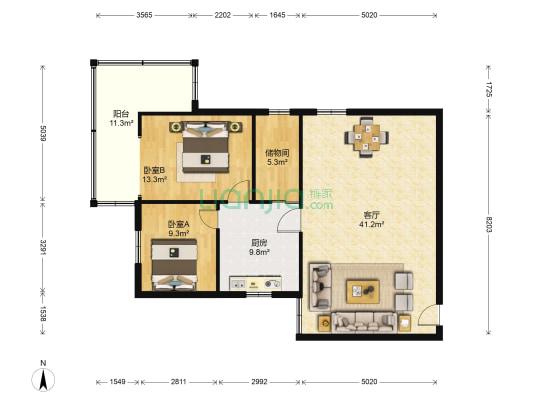 康发大楼 2室1厅0卫 106平方