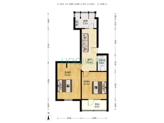 西七路380号 2室1厅1卫 51平方