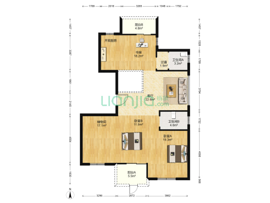 紫元尚园 3室1厅2卫 334平方