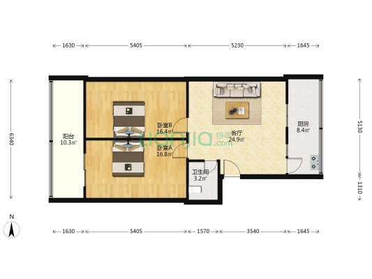 消防四中队宿舍 2室1厅1卫 87平方