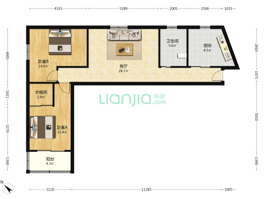 华丰大楼 2室1厅1卫 108平方