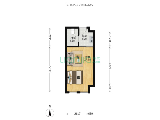 小时代 1室0厅1卫 37平方