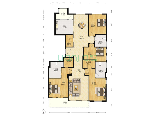 荣合公馆 4室2厅3卫 246平方