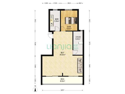 金泰花园 1室1厅1卫 94平方