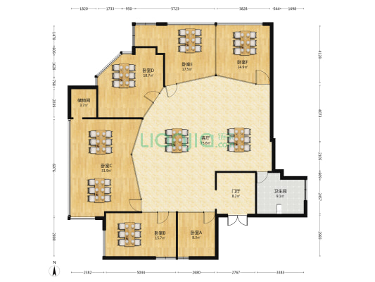 国贸中心 6室1厅1卫 633平方