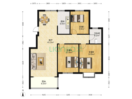 潍柴佳苑 3室1厅1卫 124平方