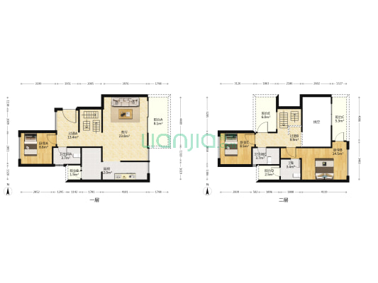 复地公园和光C93区 3室1厅3卫 130平方