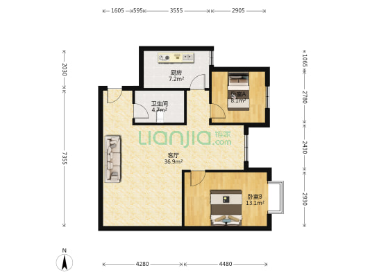 范阳公寓 2室1厅1卫 84平方