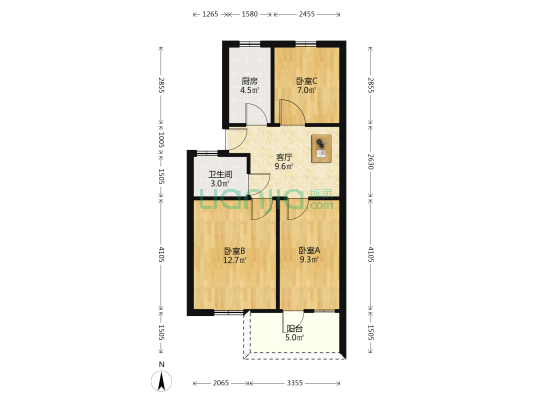 铁佛庵巷 3室1厅1卫 62平方
