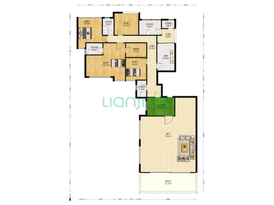 嘉爵园 4室1厅5卫 245平方