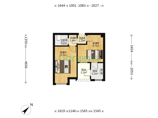 天骄苑 2室0厅1卫 46平方