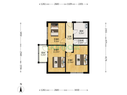 南城巷小区 3室0厅1卫 59平方
