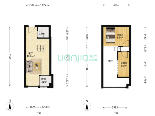 青年国际 2室1厅1卫 42平方