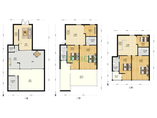商地花园 6室1厅6卫 222平方