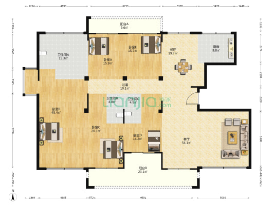 珑玺 5室2厅3卫 302平方