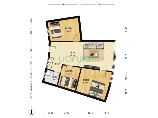 天城东路 3室1厅1卫 81平方