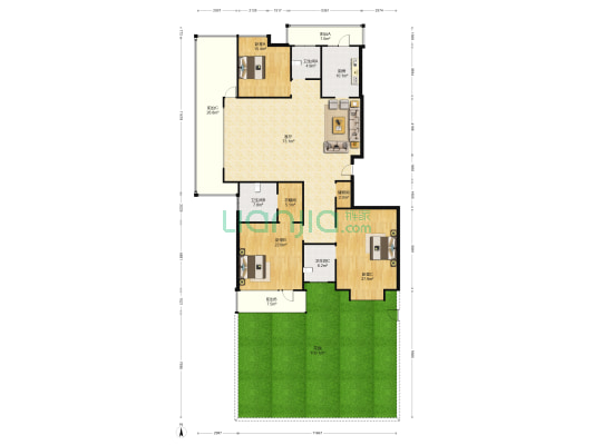 燕山樱园 3室1厅3卫 243平方