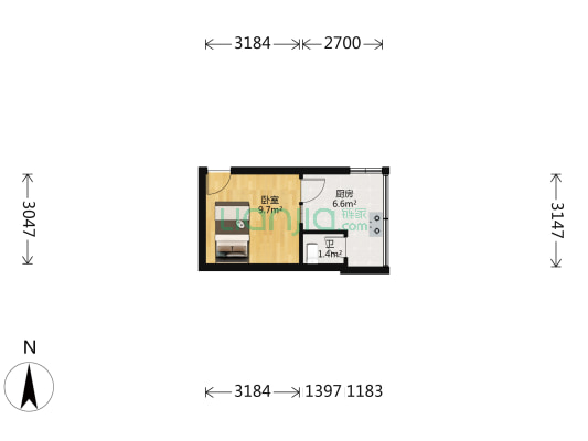 龙泉巷 1室0厅1卫 68平方