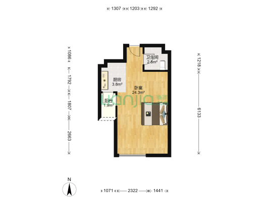 尚港领地 1室0厅1卫 44平方