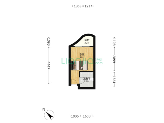 柏林公馆 1室0厅1卫 26平方