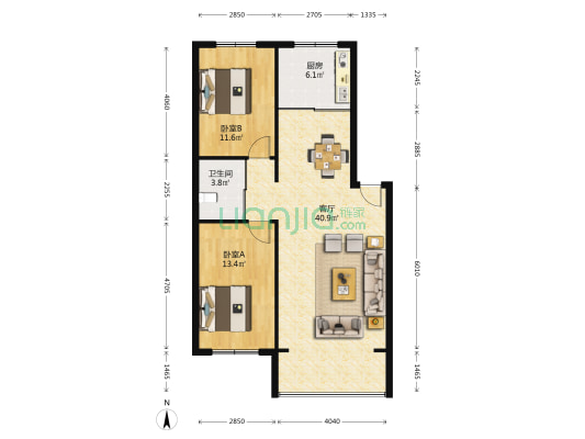 昌晟景园 2室1厅1卫 97平方